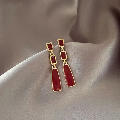 New Chinese Style Versatile Retro Earrings Long Tassel Horse Face Skirt Cheongsam Fashionable Temperament Accessories for Women