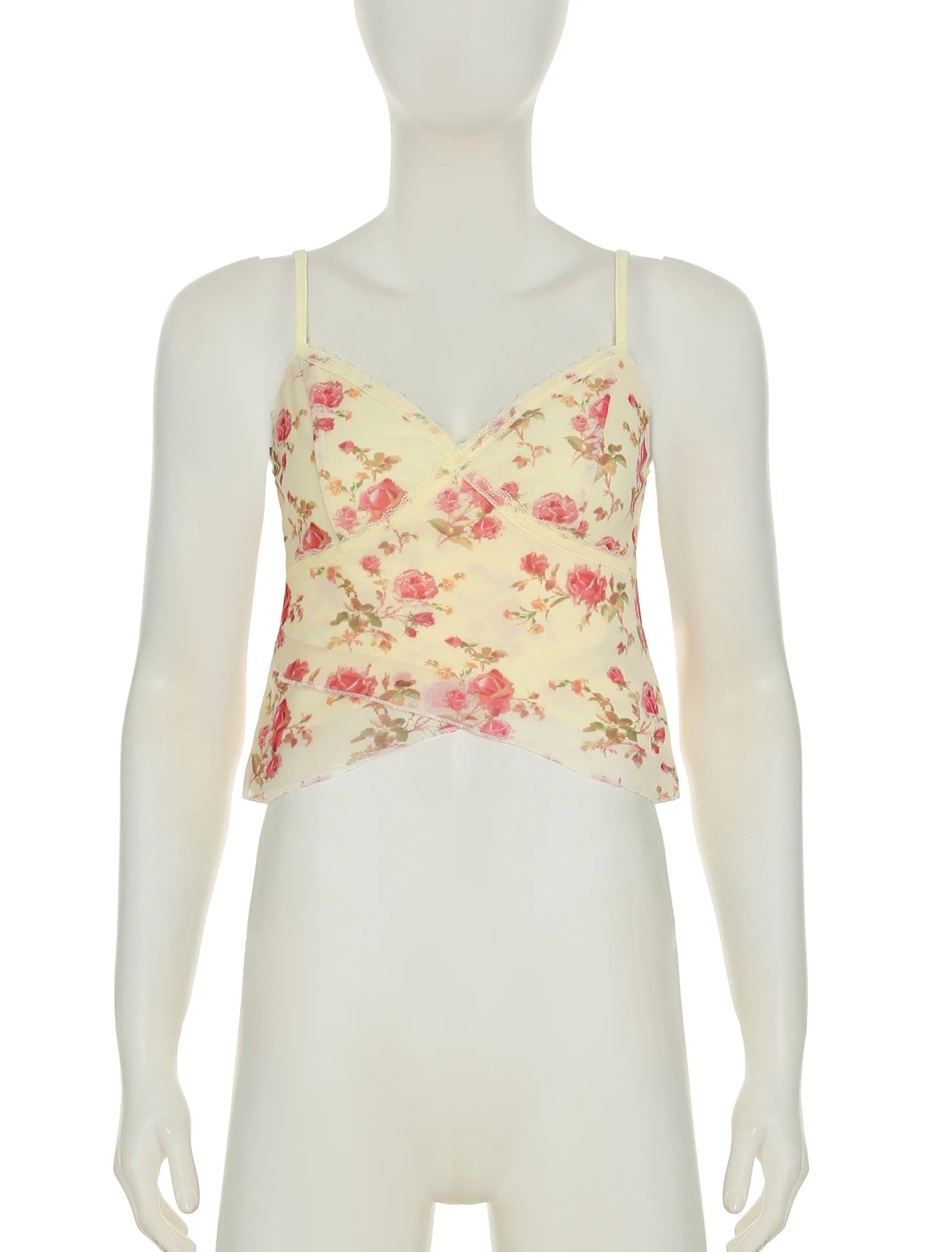 fashion Bodycon Sexy Backless Camisole Floral Print Sleeveless Retro Summer Cropped Tops Elastic Hottie Women's Clothing