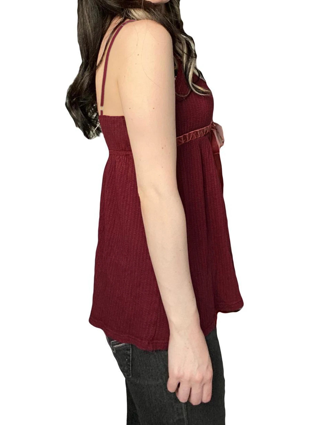 fashionSweet Bow Lace Camisoles Vintage Harajuku Chic Backless Red Tops Y2K Aesthetic Sleeveless Buttons Women's Outfits