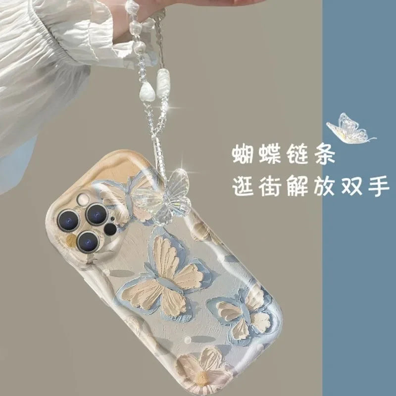 Pink Bow Butterfly Charm Case For Samsung Galaxy A56 A55 5G A15 A54 A16 A17 A07 A35 A26 A36 S25 S24 Ultra S23 FE S22 S21 Plus