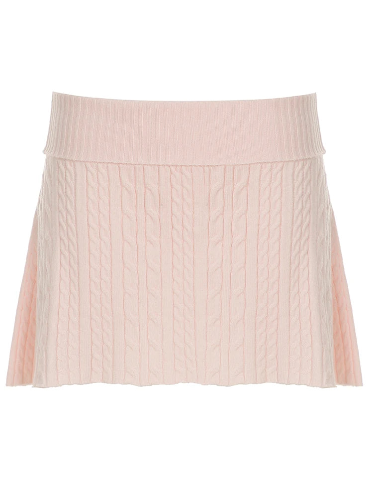 fashion Sexy Pleated Preppy Style Skirt for Women Y2K Aesthetic Low Waisted Slim Pink Outfits Vintage Casual Cute Bottoms