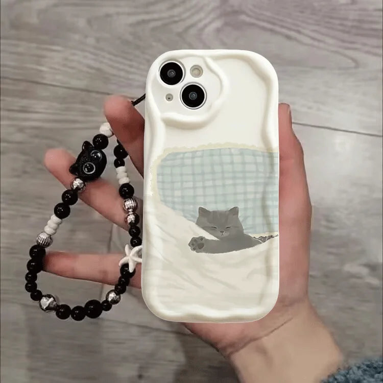 Black Cat Wrist Strap Lanyard Case For Huawei Honor 400 200 90 Lite 300 Pro X9D X7D X9B X8C X8A X8B X7B X6A X6C X6B X7A X5B X8