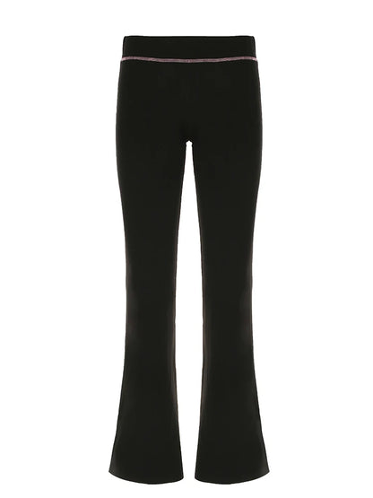 fashion Letter Print Casual Flare Pants Streetwear Harajuku Aesthetic Y2K Trousers for Women Fashion Retro Vintage Bottoms