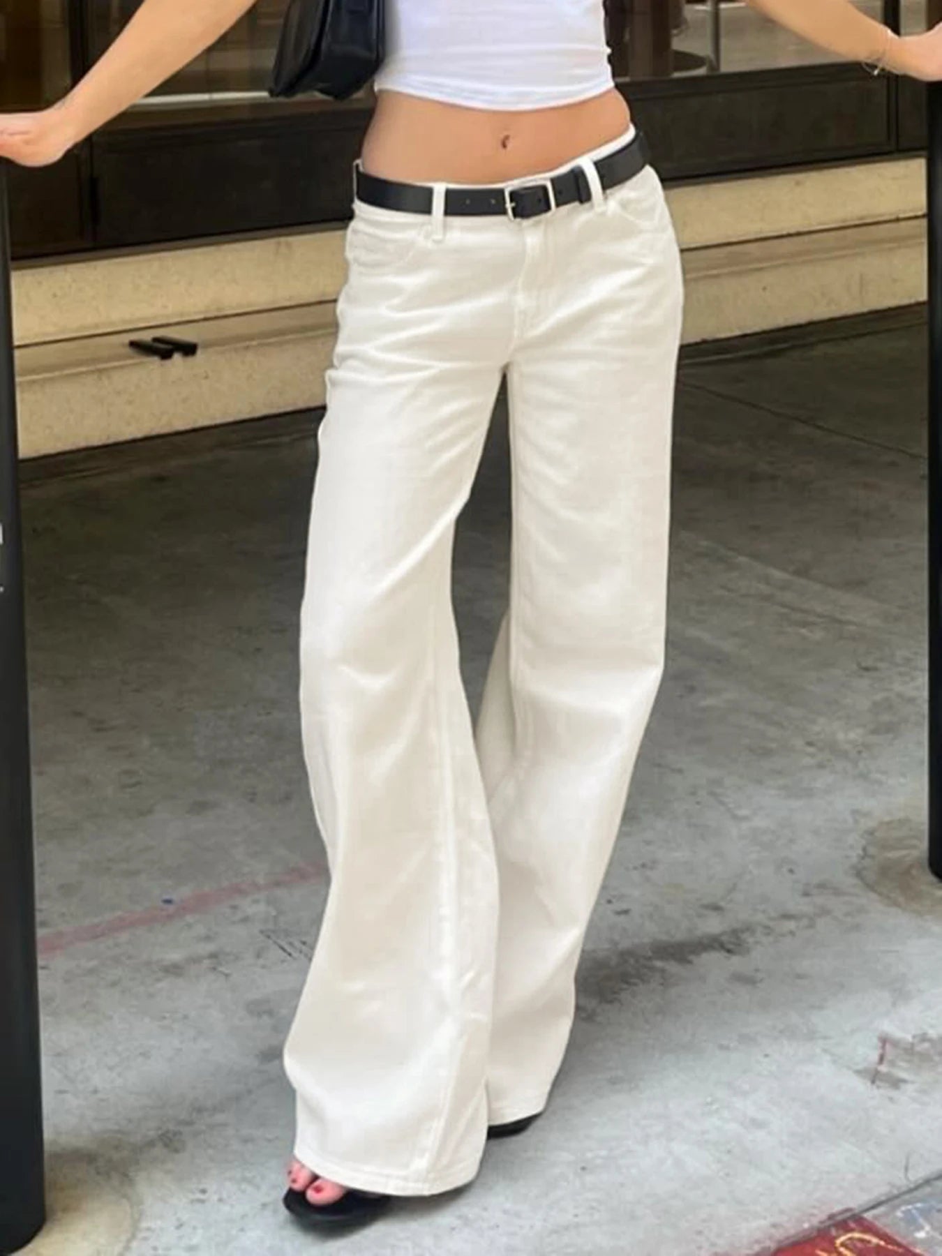 fashion Basic Aesthetic Casual Slim Denim Pants Low Waisted Fashion Y2K Jeans Streetwear Harajuku Pockets Cotton Bottoms