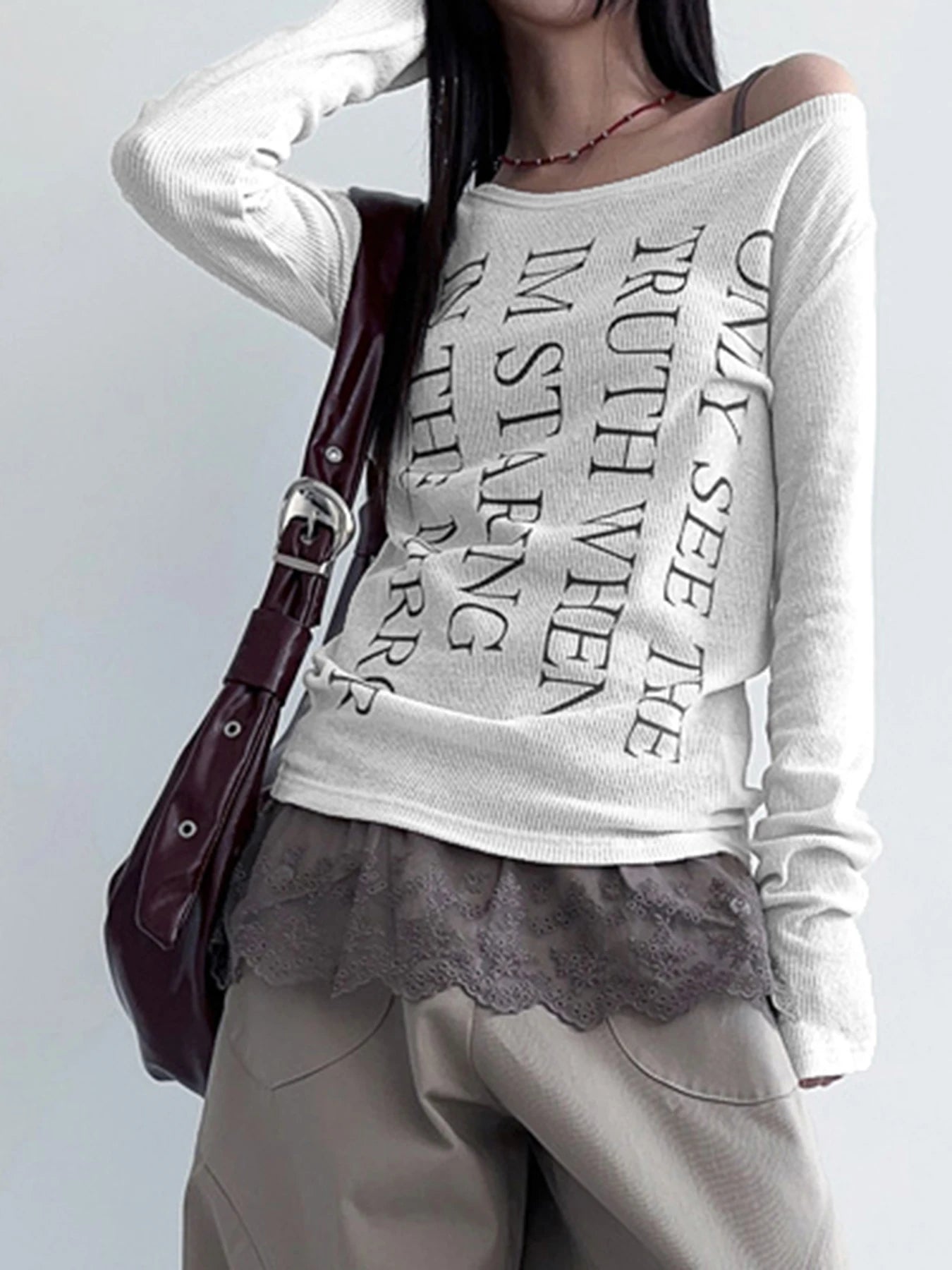 fashion Letter Print Casual Streetwear Shirts for Women Long Sleeves Aesthetic   Slim Cute Sexy Fashion Clothes