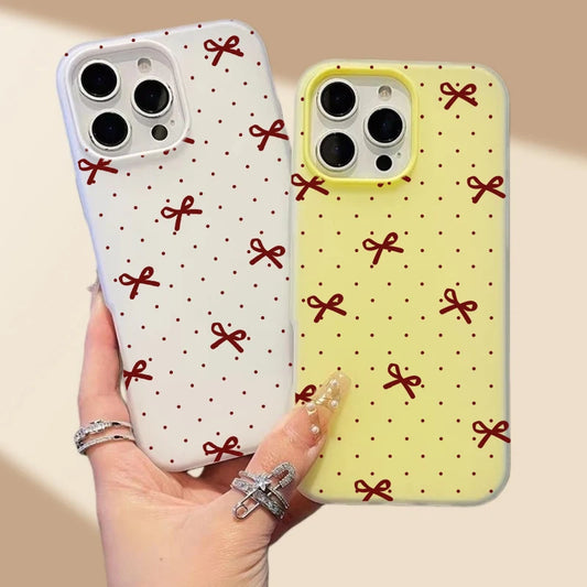 Phone Case For Huawei Honor 400 Pro Magic 6 Lite 90 Lite X9B X7B Polka Dot Red Bowknot Matte Soft Candy Full Protection Shell