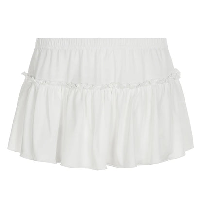 fashionSolid Slim Basic Casual Short Skirt  All-match Sexy Classic Hottie Vintage 90s Clothings Streetwear Y2k Bottoms