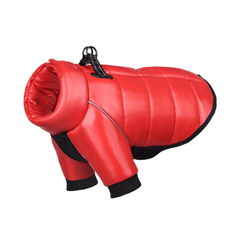 Winter Dog Down Jacket Waterproof Dog Clothes for Small Dogs Build-in Collar Puppy Jumpsuit Reflective Pet Coat French Bulldog