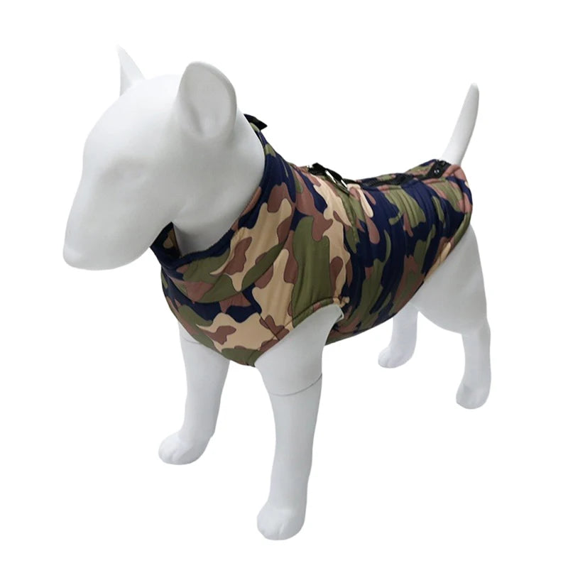 Camouflage Waterproof Dog Jacket Winter Warm Fleece Pet Clothes for Small Large Dogs Puppy Vest Chihuahua French Bulldog Costume