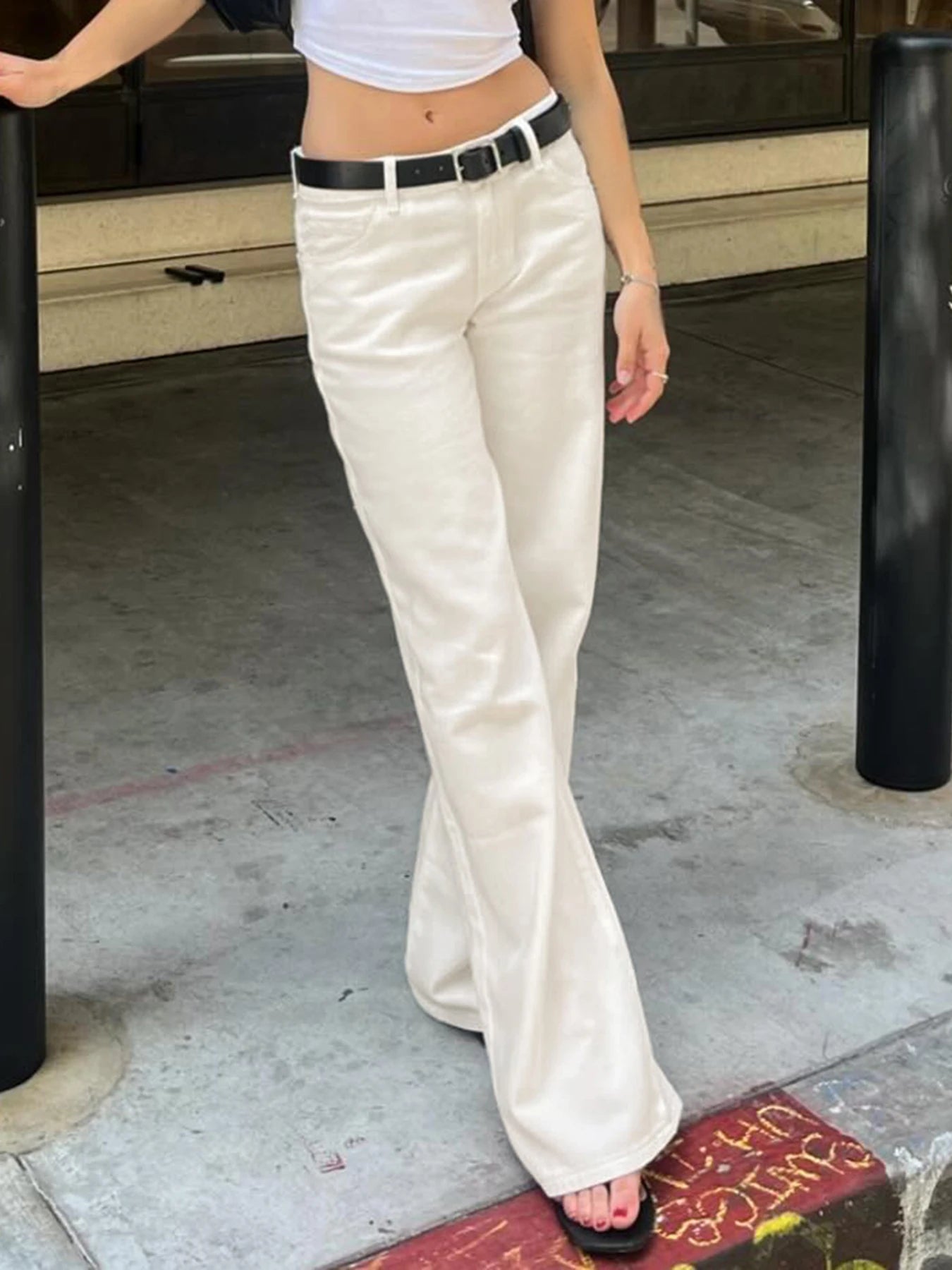 fashion Basic Aesthetic Casual Slim Denim Pants Low Waisted Fashion Y2K Jeans Streetwear Harajuku Pockets Cotton Bottoms