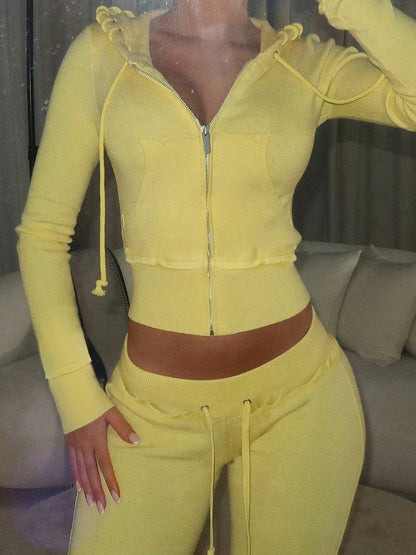 fashionStreetwear  Zip Up Hoodies Coats Chic Y2K Front-pockets Casual Sweatshirts Office Lady Long Seelves Cute Jackets