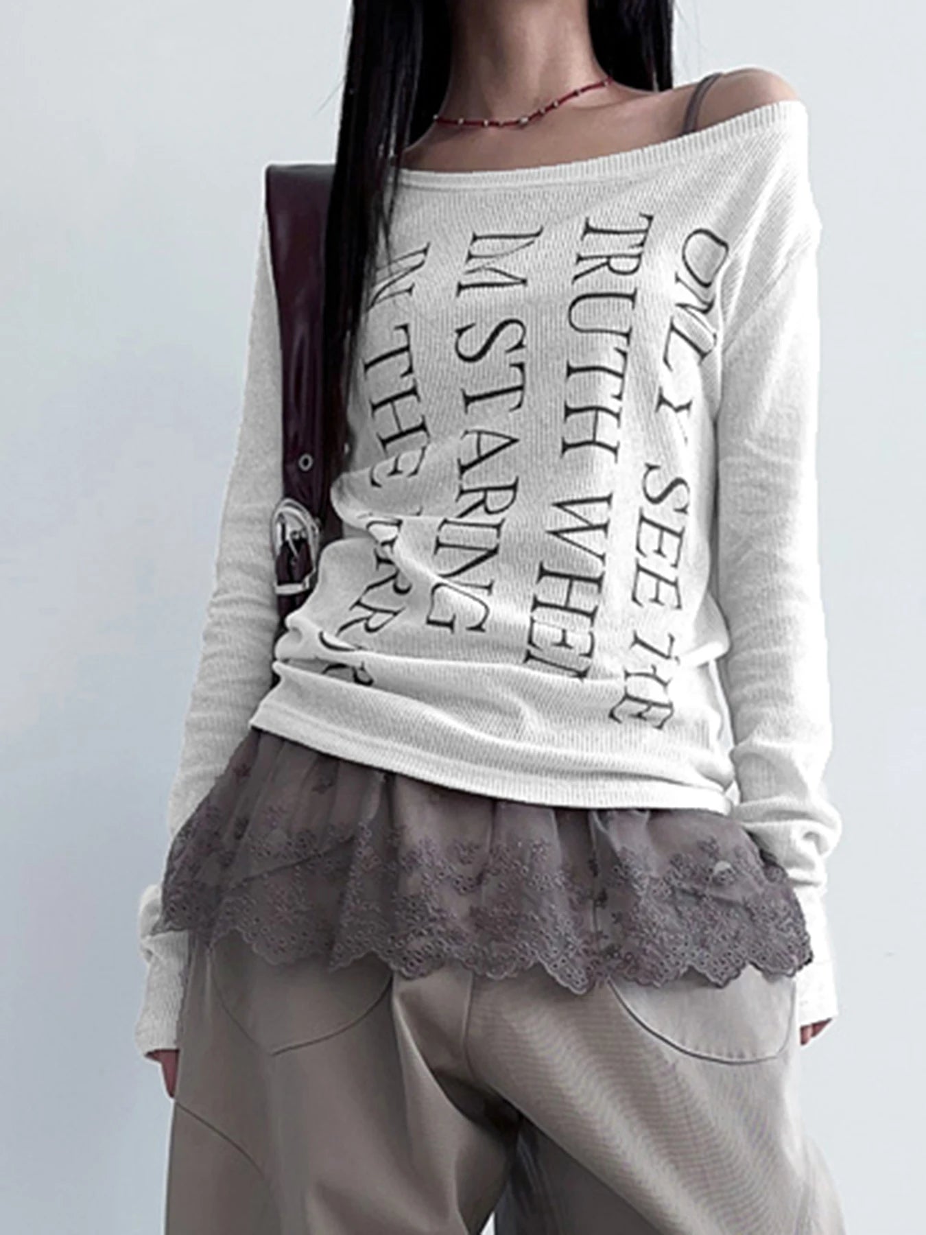 fashion Letter Print Casual Streetwear Shirts for Women Long Sleeves Aesthetic   Slim Cute Sexy Fashion Clothes