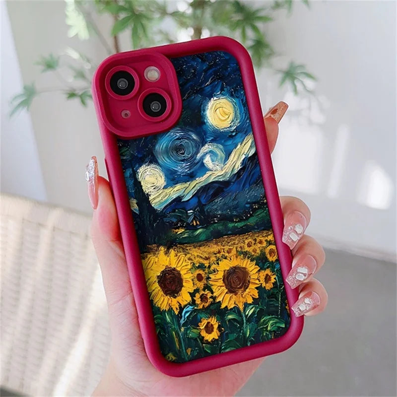 Case for Motorola Moto Edge 50 Pro 60 Fusion 40 NEO G84 G54 G75 G35 G85 5G G32 G52 G60 Silicone INS Starry Sky Sunflowers Cover