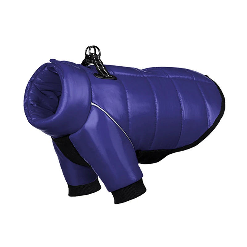 Winter Dog Down Jacket Waterproof Dog Clothes for Small Dogs Build-in Collar Puppy Jumpsuit Reflective Pet Coat French Bulldog