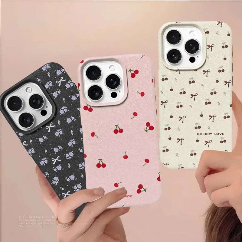 Phone Case For Xiaomi Redmi Note 14 13 12 Pro Plus Redmi A5 A3 14C Cover Cute Cherry Flower Lichee Pattern Full Protection Skin