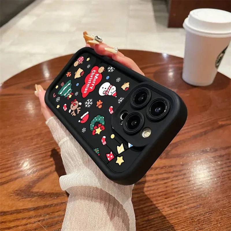 Cartoon Christmas Pattern Phone Cases For Motorola Moto Edge 50 Pro 60 Fusion 40 NEO G84 G54 G75 G35 G85 5G G32 G52 G60 Case