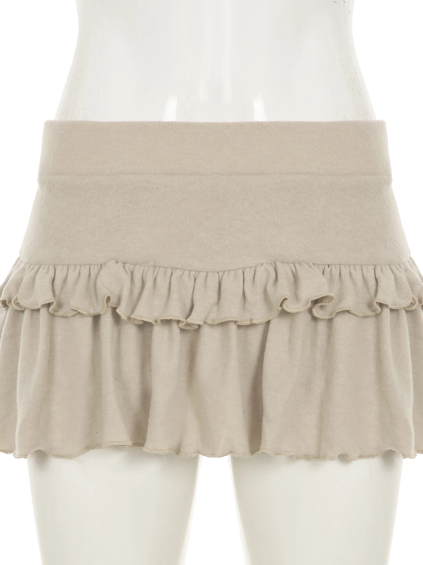 fashion Knitted Stringy Selvedge Short Skirts Vintage Chic Basic Streetwear Sexy Elastic Clothes Fashion Solid Bottoms