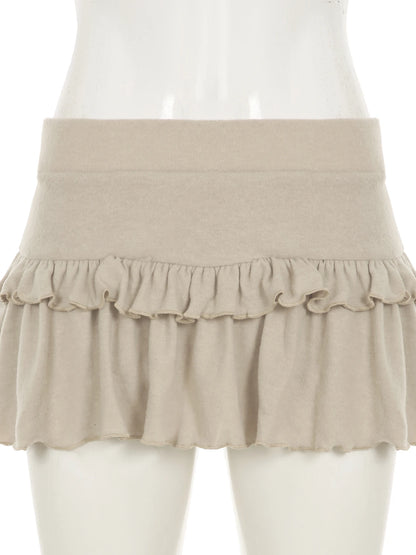 fashion Knitted Stringy Selvedge Short Skirts Vintage Chic Basic Streetwear Sexy Elastic Clothes Fashion Solid Bottoms