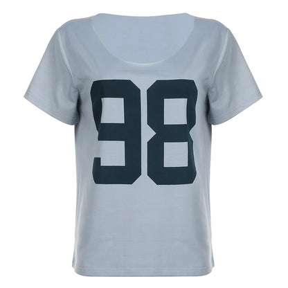 fashion Loose Digital Print Tee Shirts Casual Streetwear Short Sleeves Women's Tops Fashion Harajuku Korean Y2K Clothings