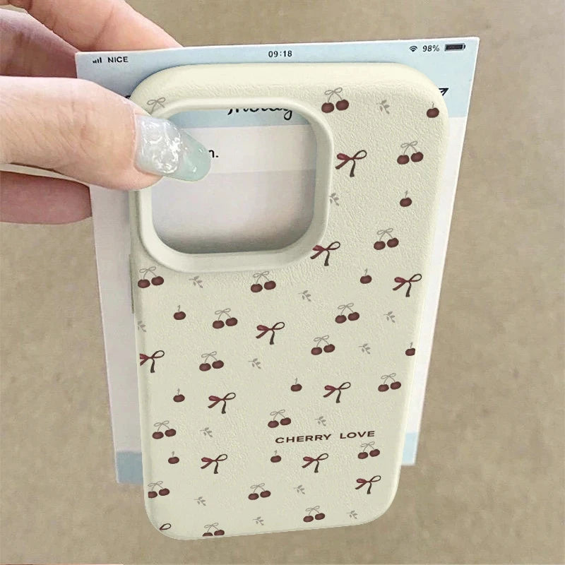 Phone Case For Xiaomi Redmi Note 14 13 12 Pro Plus Redmi A5 A3 14C Cover Cute Cherry Flower Lichee Pattern Full Protection Skin