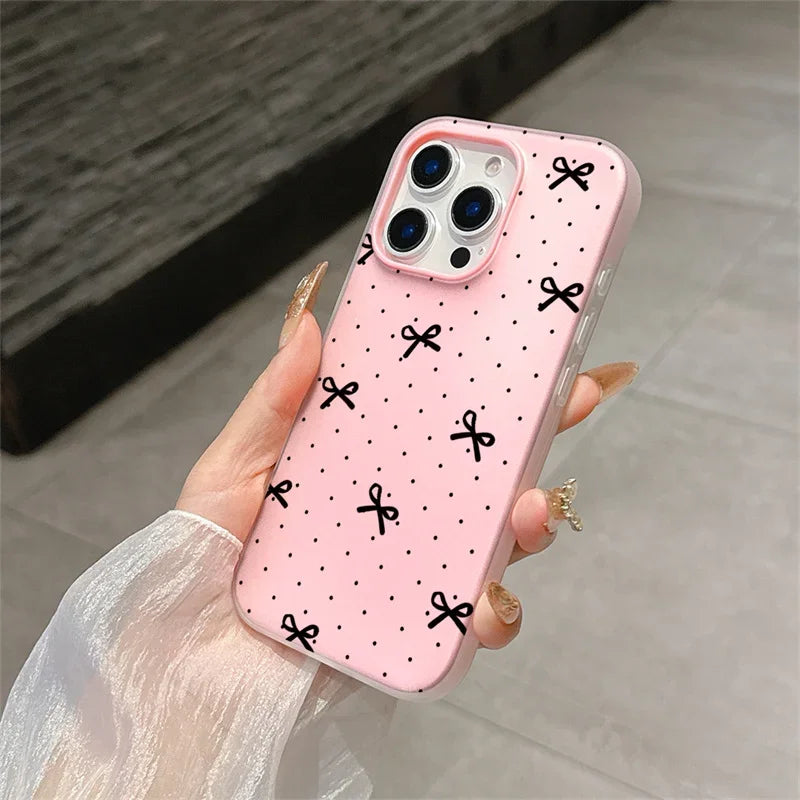 Phone Case For Huawei Honor 400 Pro Magic 6 Lite 90 Lite X9B X7B Polka Dot Red Bowknot Matte Soft Candy Full Protection Shell