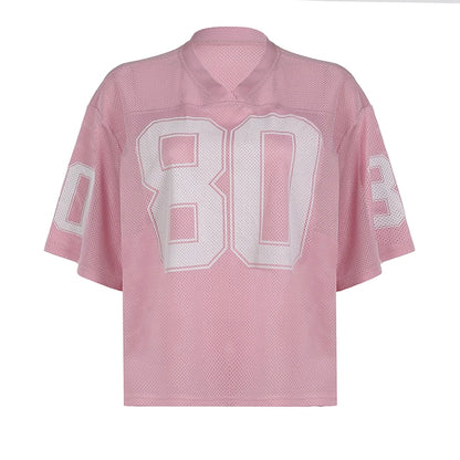 fashion Digital Print Loose Tee Shirts V-neck Streetwear Oversized Women's Outfits Short Sleeves Fashion Aesthetic Cloth