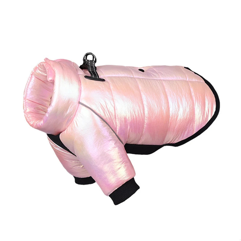 Winter Dog Down Jacket Waterproof Dog Clothes for Small Dogs Build-in Collar Puppy Jumpsuit Reflective Pet Coat French Bulldog