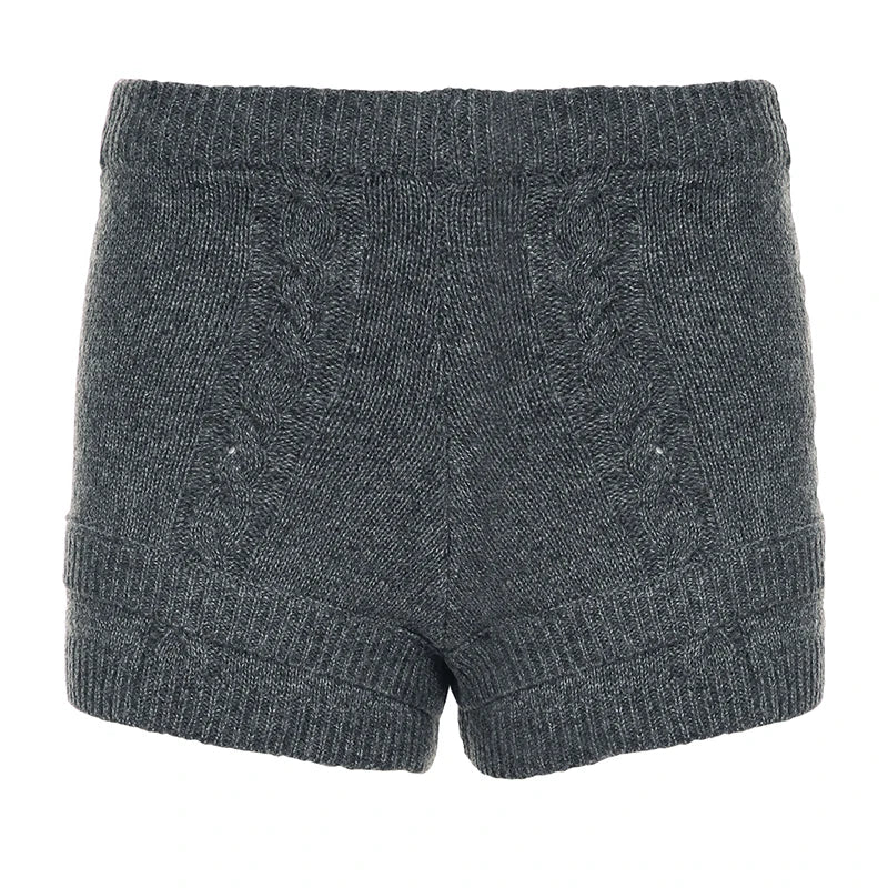 fashionCute Slimming Knit Shorts Solid Color Fashion Korean Women's Bottoms Casual Leisure Comfort Chic 2000s Outfits