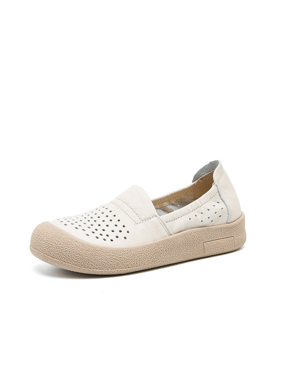 Women Summer Genuine Leather Flat Shoes