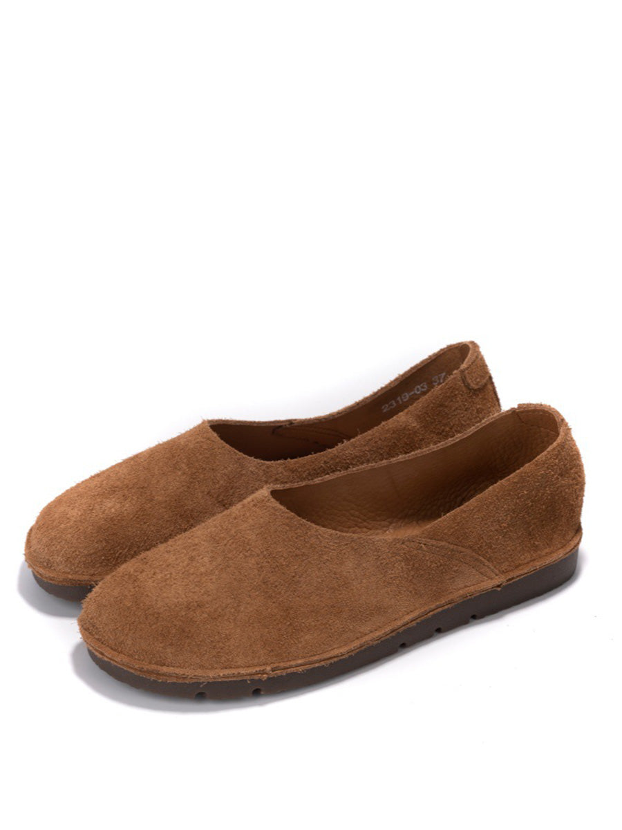 Women Summer Genuine Leather Soft Flat Shoes