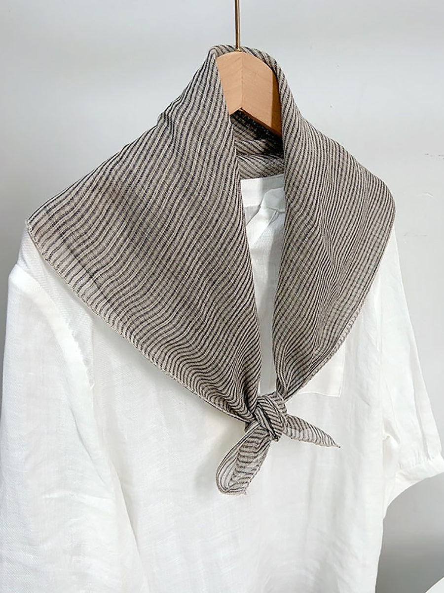 Women Casual Vintage Plaid Stripe Square Scarf