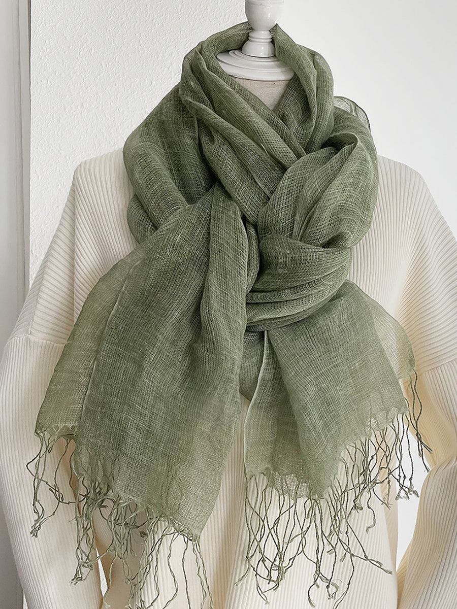 Women Vintage Summer Linen Shawl Scarf