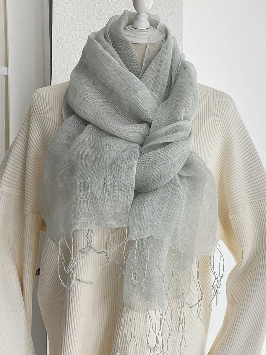 Women Vintage Summer Linen Shawl Scarf