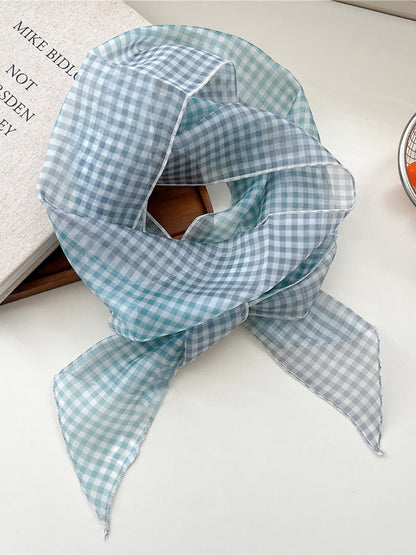Women Thin Floral Triangle Scarf
