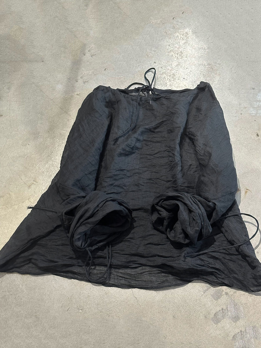 Women Summer Artsy Pure Color O-Neck Ramie Shirt