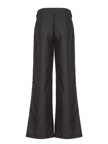 fashion Vintage Striped Casual Pants for Women Y2K Aesthetic Fashion Chic Trousers Casual Streetwear 90s Bottoms