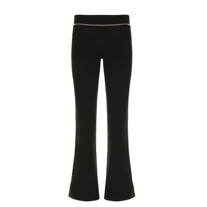 fashion Letter Print Casual Flare Pants Streetwear Harajuku Aesthetic Y2K Trousers for Women Fashion Retro Vintage Bottoms