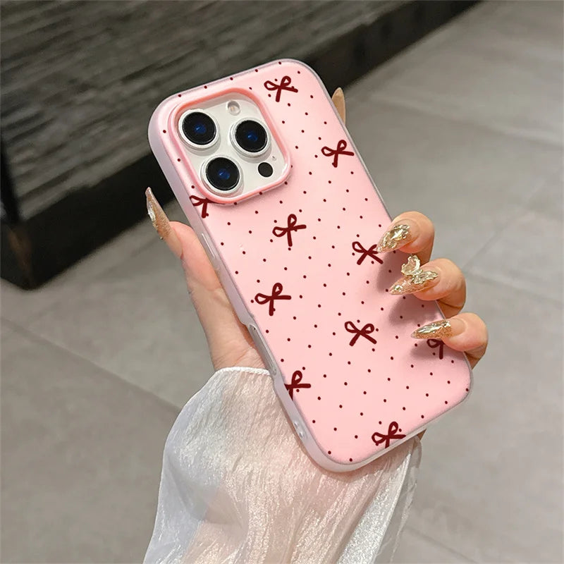 Phone Case For Huawei Honor 400 Pro Magic 6 Lite 90 Lite X9B X7B Polka Dot Red Bowknot Matte Soft Candy Full Protection Shell