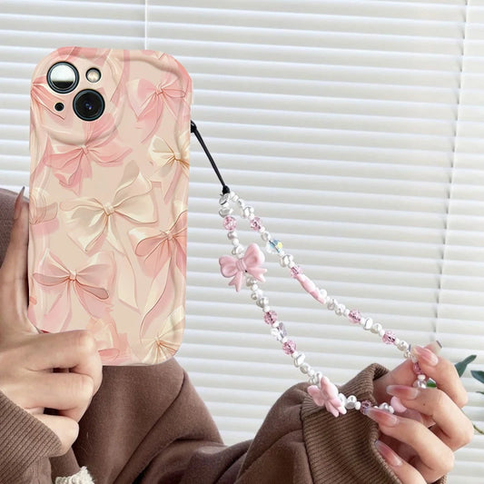 Pink Bow Butterfly Charm Case For Samsung Galaxy A56 A55 5G A15 A54 A16 A17 A07 A35 A26 A36 S25 S24 Ultra S23 FE S22 S21 Plus