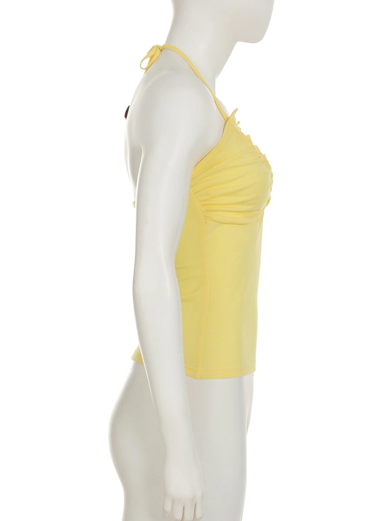 fashion Y2K Halter Neck Camisole Sexy Backless Ruched 2000s Slim Women's Outfits Summer Sleeveless Harajuku Cute Clothes