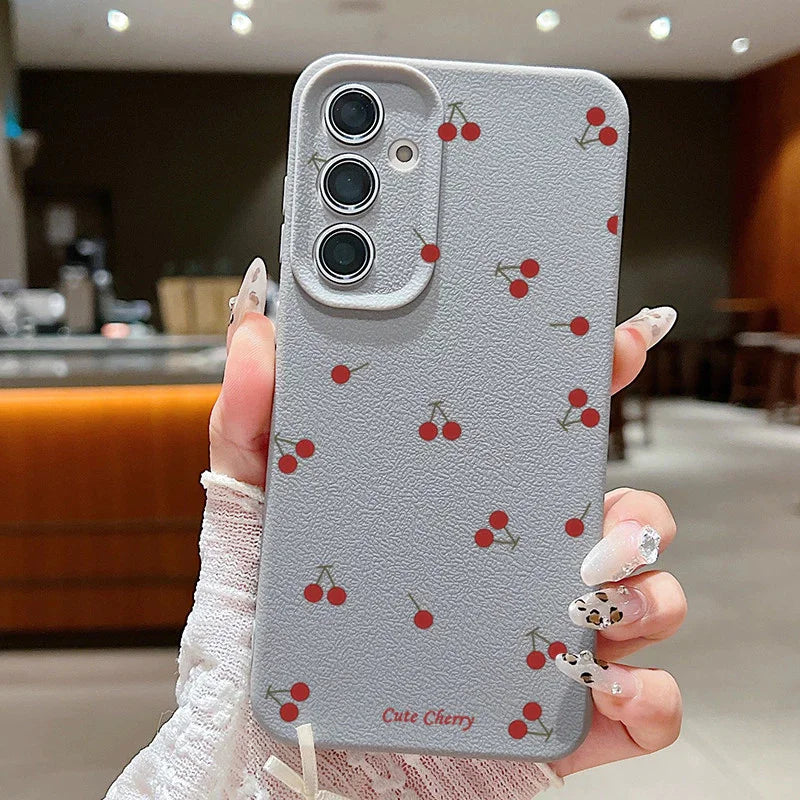 Phone Case For Xiaomi Redmi Note 14 13 12 Pro Plus Redmi A5 A3 14C Cover Cute Cherry Flower Lichee Pattern Full Protection Skin