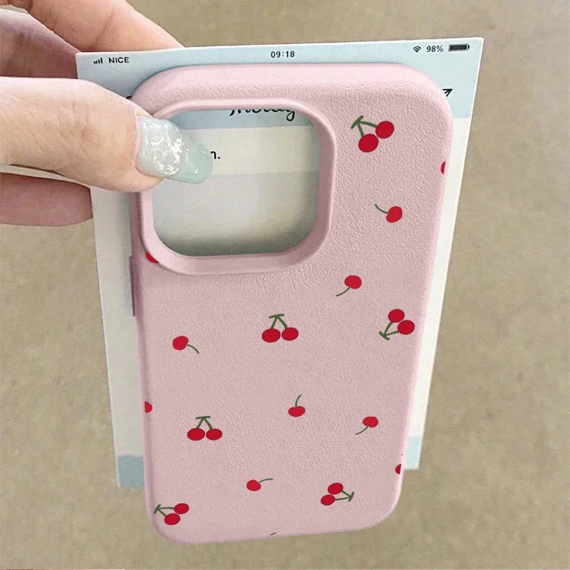 Phone Case For Xiaomi Redmi Note 14 13 12 Pro Plus Redmi A5 A3 14C Cover Cute Cherry Flower Lichee Pattern Full Protection Skin