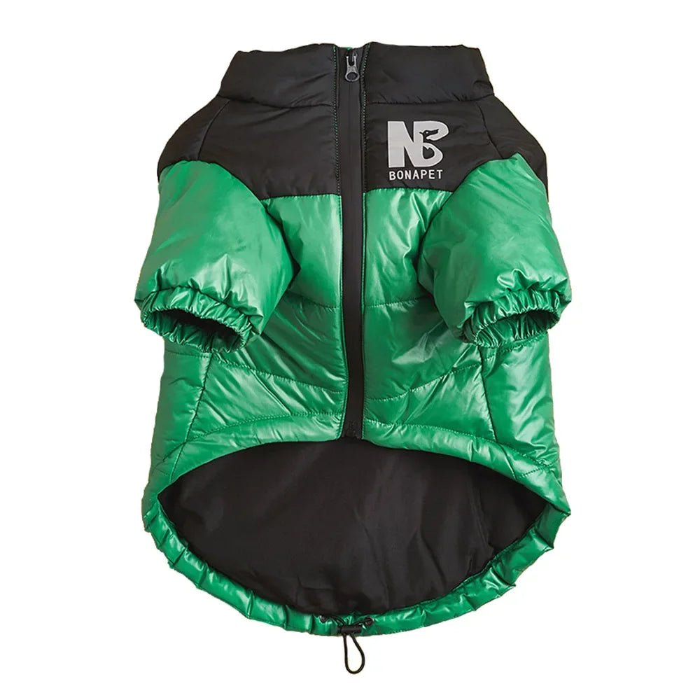 Luxury Dog Down Jacket Winter Pet Clothes for Small Dogs Reflective Large Dog Coat French Bulldog Costume Labrador Husky Outfits