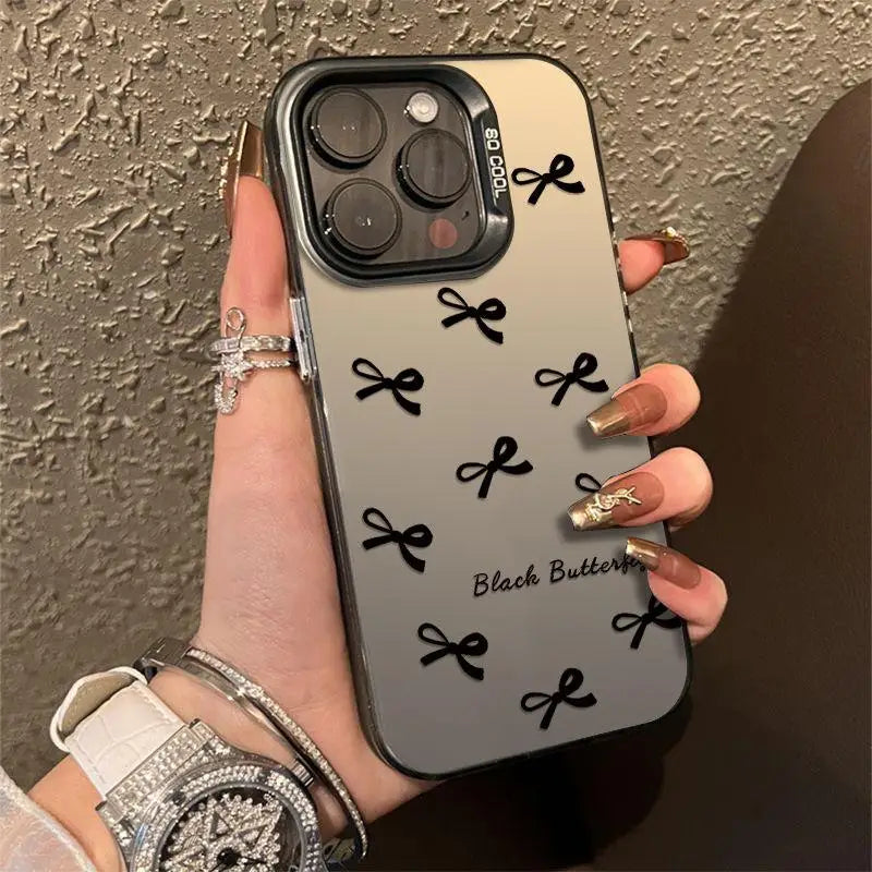 Cute Pink Stripe Bowknot Phone Case For Huawei Honor 400 200 Magic 7 Lite 90 5G 5 Pro 70 50 X6B X9B X7B X8A X7A X9A X9 Laser IMD