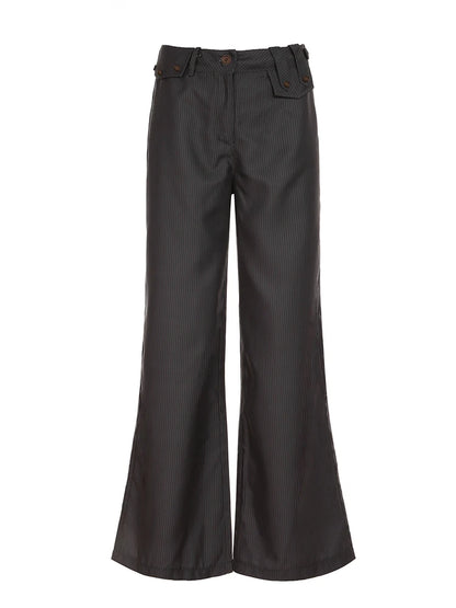 fashion Vintage Striped Casual Pants for Women Y2K Aesthetic Fashion Chic Trousers Casual Streetwear 90s Bottoms