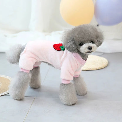 Kawaii Dog Jumpsuit Winter Warm Dog Clothes for Small Dogs Puppy Cat Costume Yorkie French Bulldog Clothing Chihuahua Pajamas