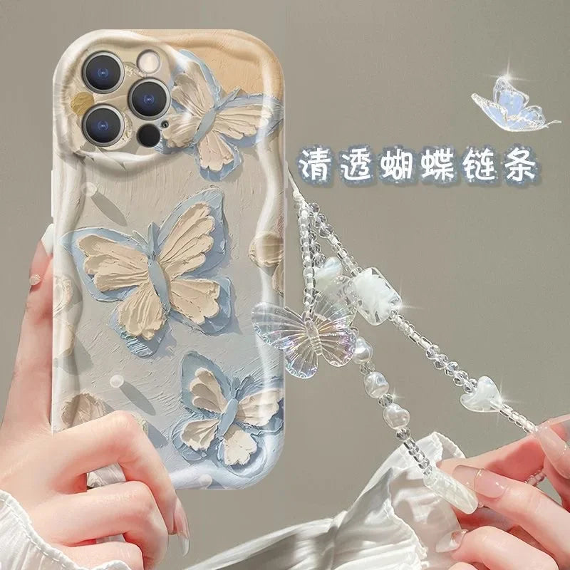 Pink Bow Butterfly Charm Case For Samsung Galaxy A56 A55 5G A15 A54 A16 A17 A07 A35 A26 A36 S25 S24 Ultra S23 FE S22 S21 Plus