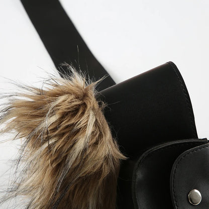 fashionVintage Furry Chic Fringe Adjustable Accessorie Belt Solid Chic PU Sashe Korean Y2K Fashion Aesthetic Sashes Belts