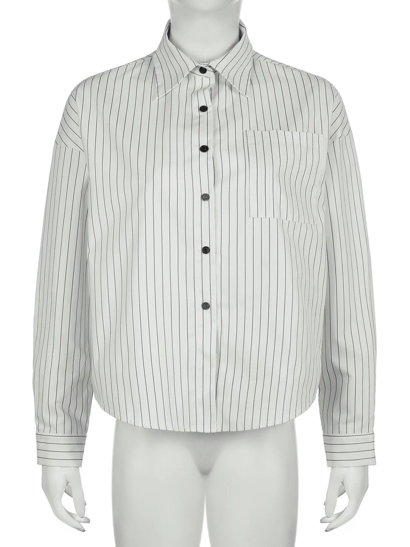 fashionStripe Loose Casual Blouses Lapel Vintage Button Harajuku Y2k 90s Basic Tees Korea Streetwear Fashion Baggy Tops