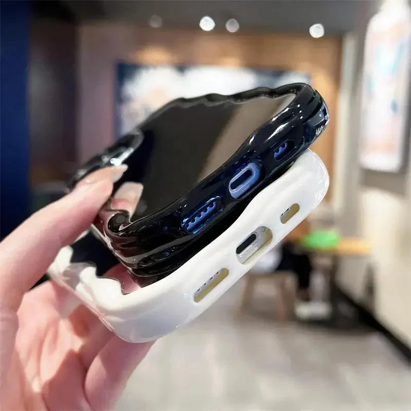 Make Up Mirror Wavy Case For Motorola Moto Edge 50 Fusion Pro Ultra G84 G60 G54 G52 G14 G53 G22 G35 G05 G34 G75 G15 G30 E13 E22